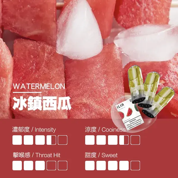 ILIA煙彈-瓷芯霧化彈-冰鎮西瓜口感webp - ILIA 拓撲蒸汽 | 台灣電子煙主機煙彈一次性選物商城